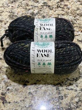 Lion Brand Wool-Ease Thick & Quick Yarn - Bedrock (black/multicolor)